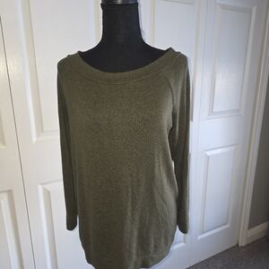 Market & Spruce Dark Olive Knit Top